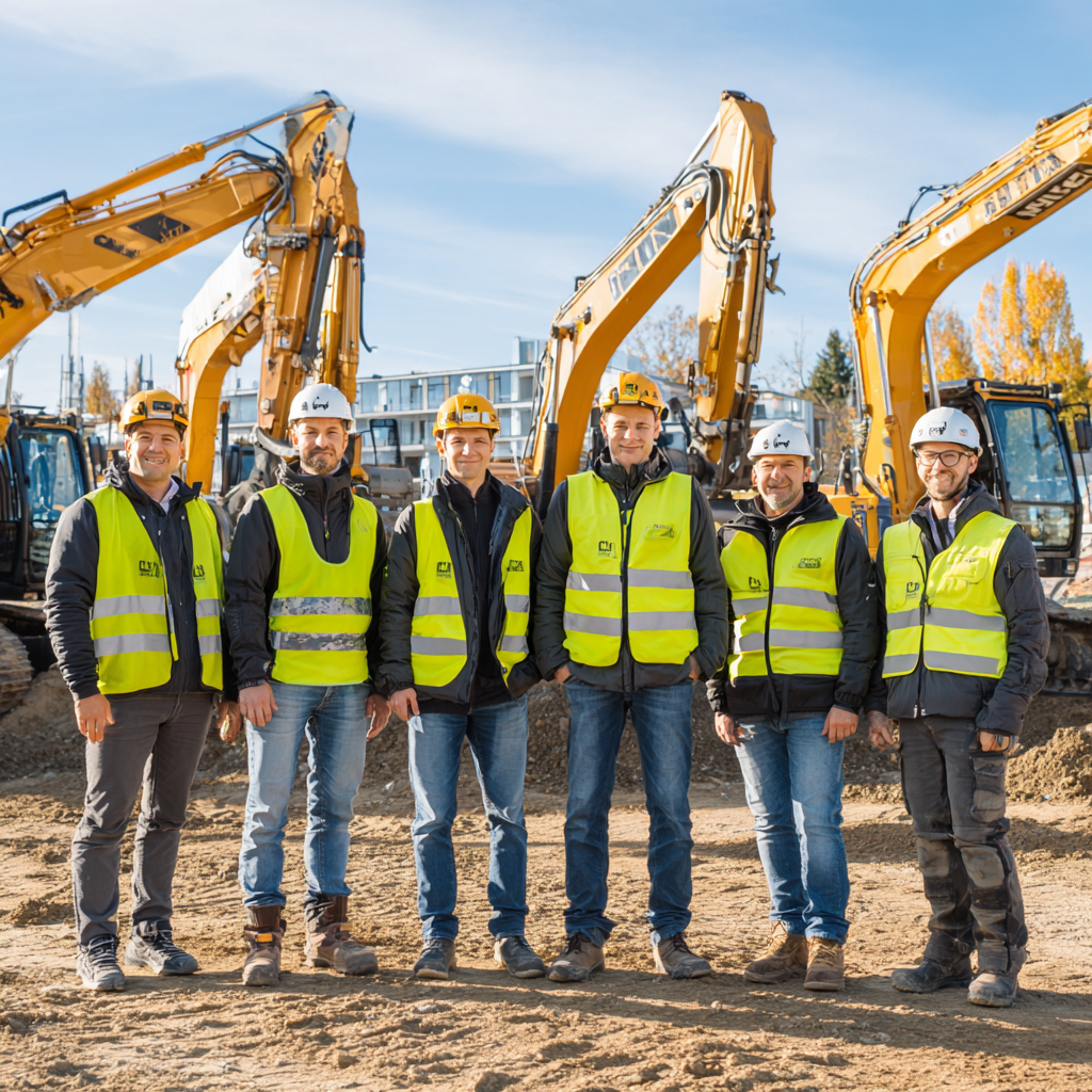 Stavební tým ZIMERSTAV s.r.o. na realizaci stavby průmyslového objektu