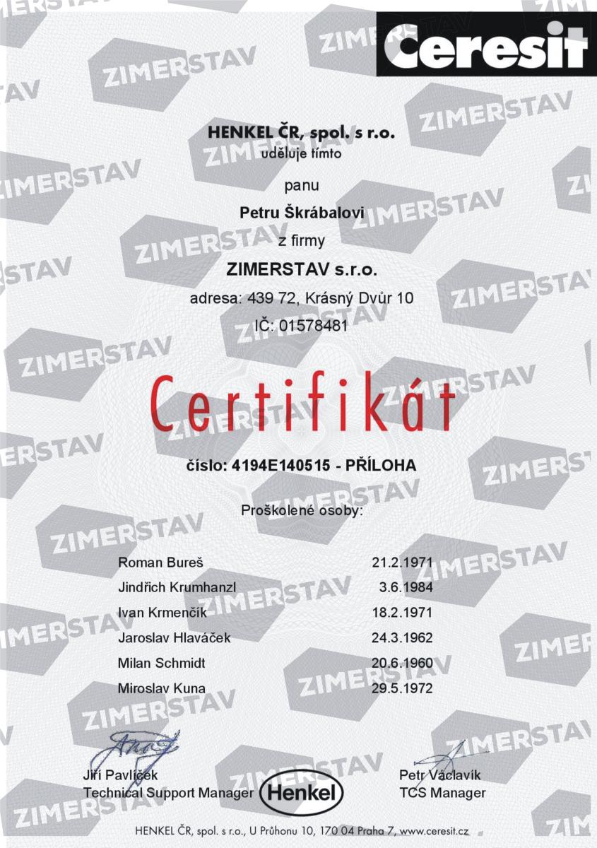 Certifikát 1