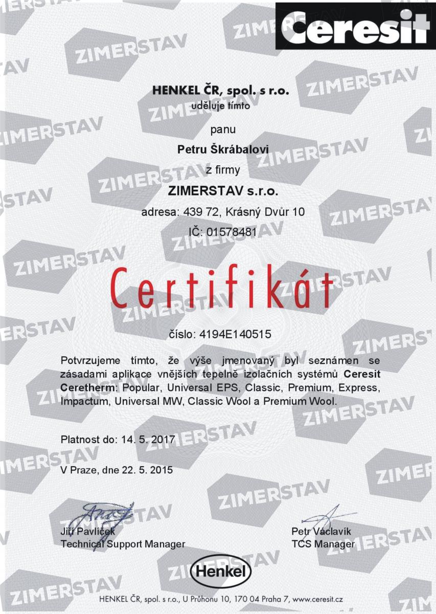 Certifikát 3