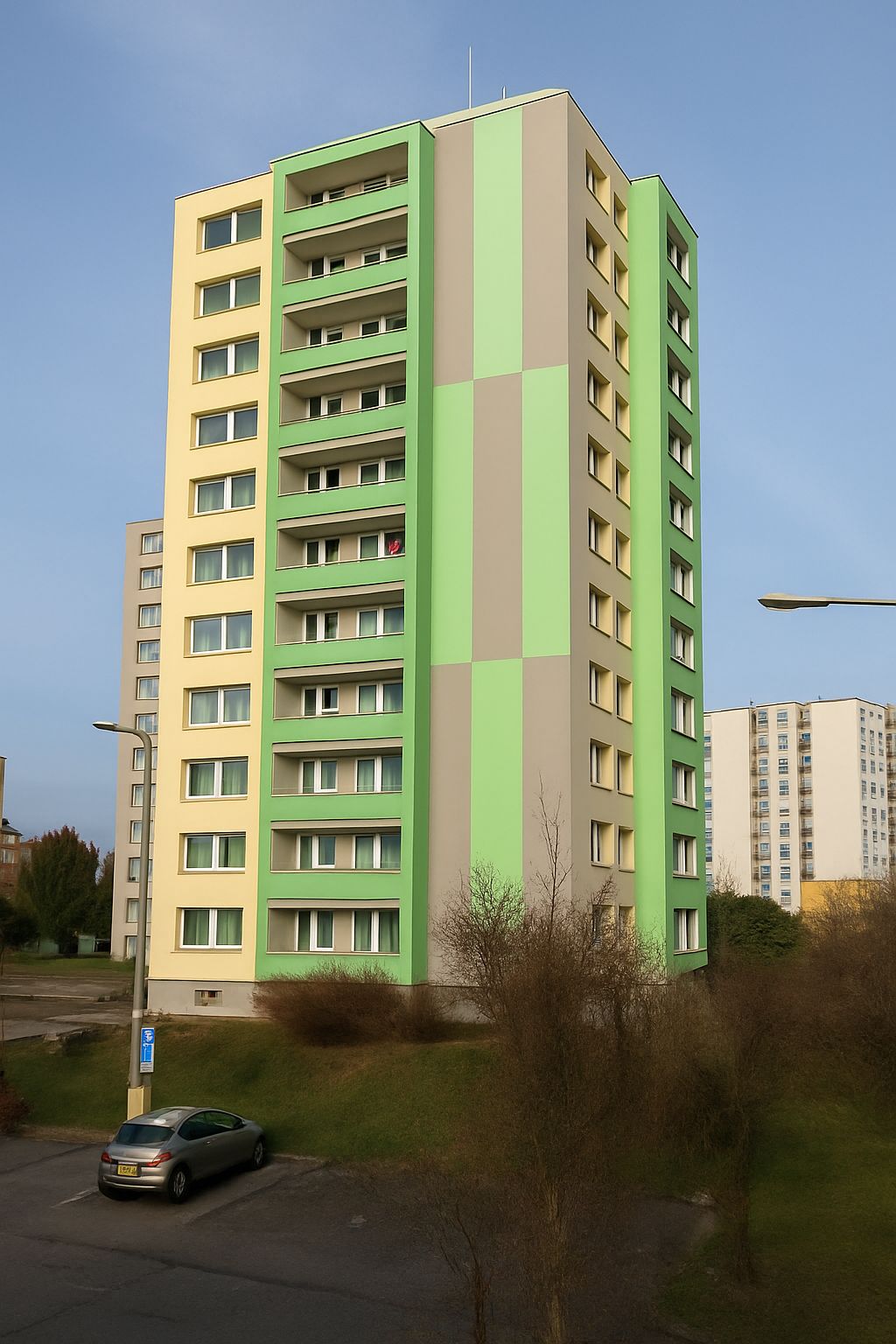 Realizace kontaktního zateplovacího systému a nové barevné fasády.